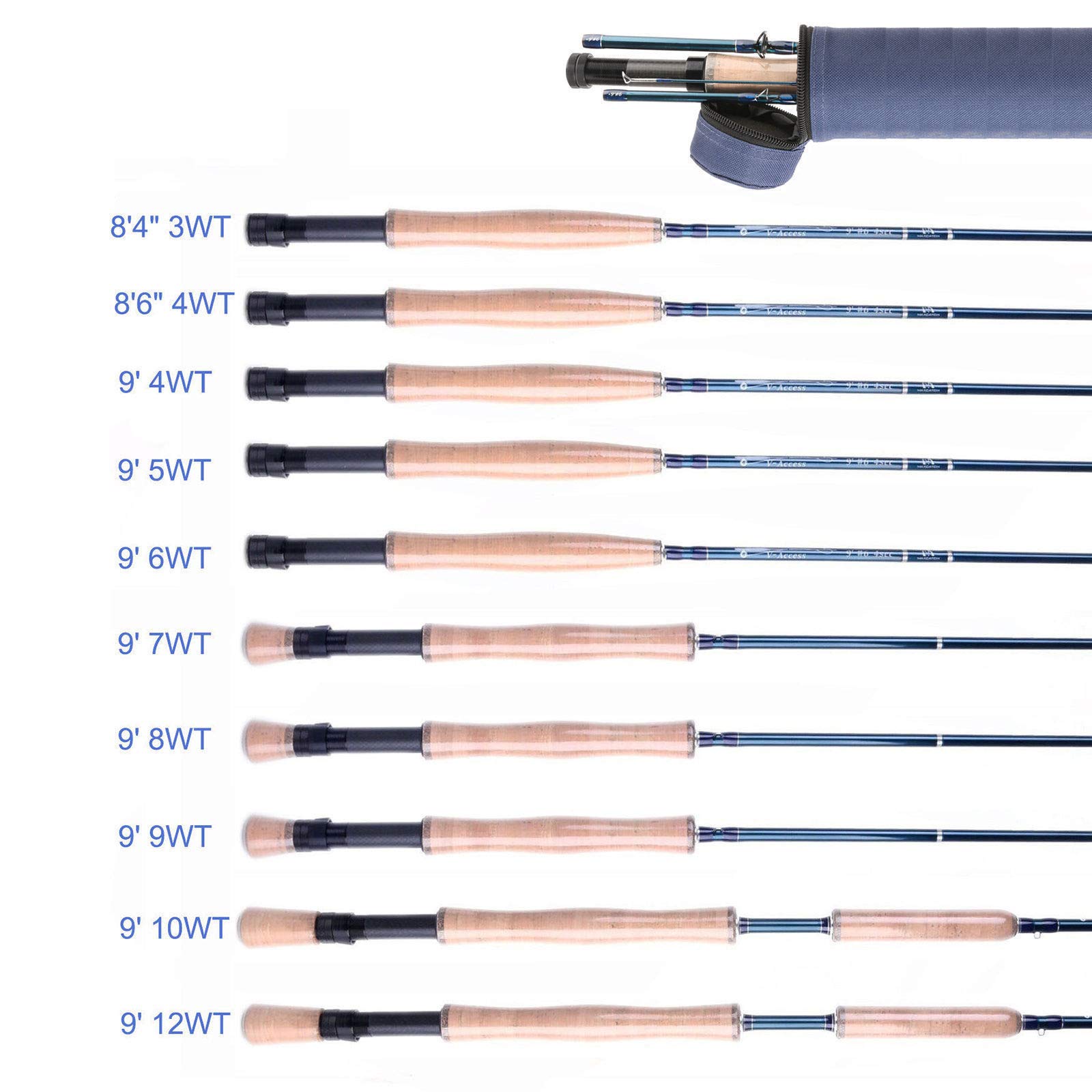 Unifishing V-Access Fly Rod 3/4/5/6/7/8/9/10/12wt 4-Piece Fast